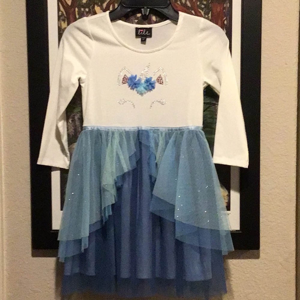 LILT Lil Girls Sz 6X Unicorn Dress PREOWNED